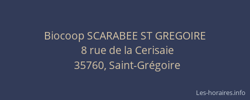 Biocoop SCARABEE ST GREGOIRE