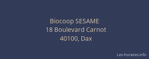 Biocoop SESAME