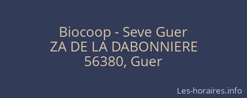 Biocoop - Seve Guer