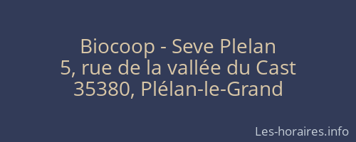 Biocoop - Seve Plelan