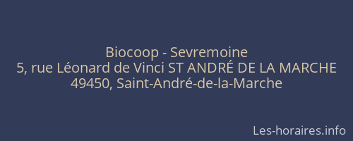 Biocoop - Sevremoine