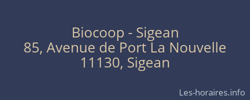 Biocoop - Sigean