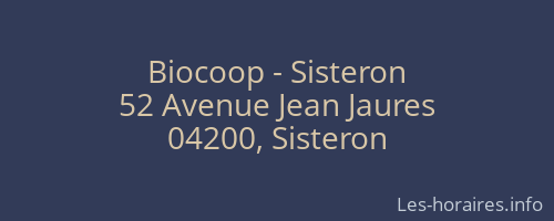 Biocoop - Sisteron
