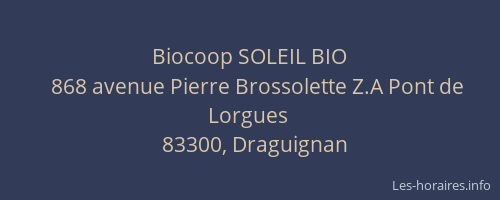 Biocoop SOLEIL BIO