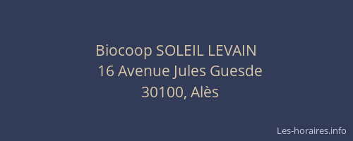 Biocoop SOLEIL LEVAIN