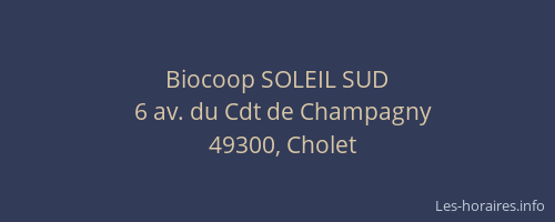 Biocoop SOLEIL SUD
