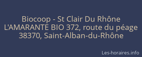Biocoop - St Clair Du Rhône