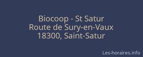 Biocoop - St Satur