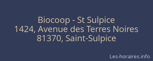 Biocoop - St Sulpice