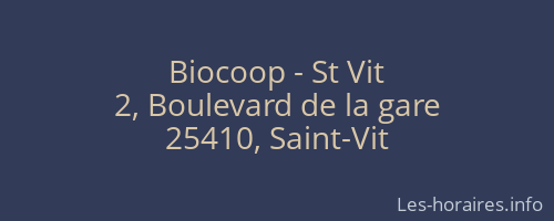 Biocoop - St Vit
