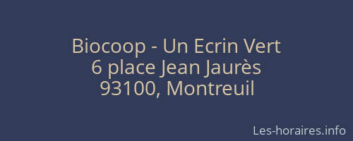 Biocoop - Un Ecrin Vert