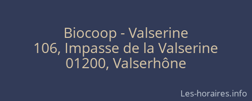 Biocoop - Valserine