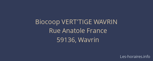 Biocoop VERT'TIGE WAVRIN