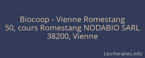 Biocoop - Vienne Romestang