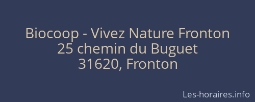 Biocoop - Vivez Nature Fronton