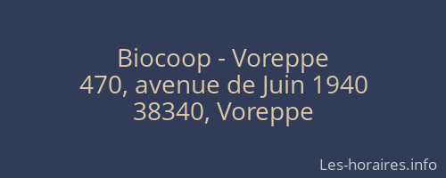 Biocoop - Voreppe