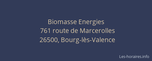 Biomasse Energies