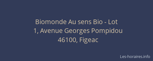 Biomonde Au sens Bio - Lot