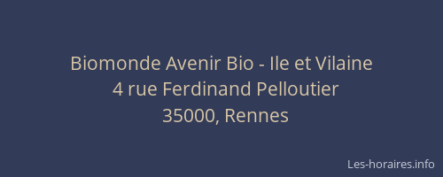 Biomonde Avenir Bio - Ile et Vilaine