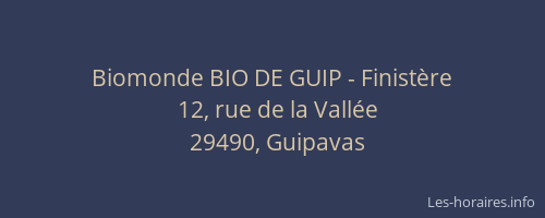 Biomonde BIO DE GUIP - Finist&egrave;re