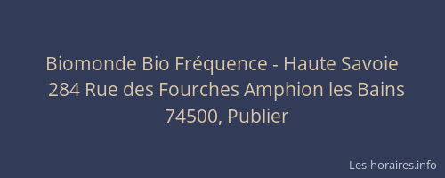 Biomonde Bio Fr&eacute;quence - Haute Savoie