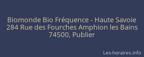 Biomonde Bio Fréquence - Haute Savoie