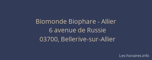 Biomonde Biophare - Allier