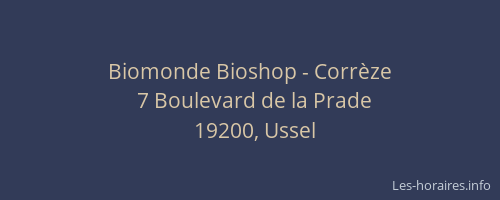 Biomonde Bioshop - Corrèze