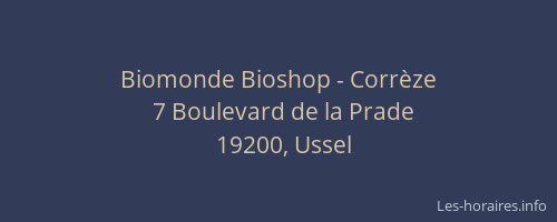 Biomonde Bioshop - Corr&egrave;ze
