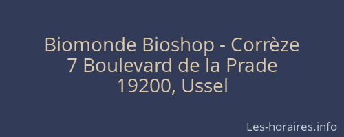 Biomonde Bioshop - Corrèze