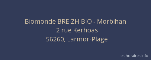 Biomonde BREIZH BIO - Morbihan