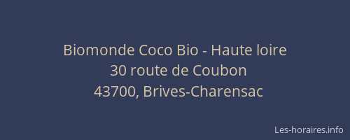 Biomonde Coco Bio - Haute loire