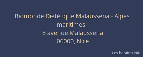 Biomonde Diététique Malaussena - Alpes maritimes
