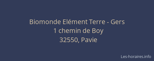 Biomonde El&eacute;ment Terre - Gers