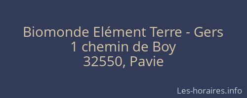 Biomonde Elément Terre - Gers