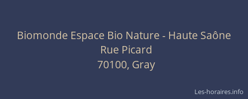 Biomonde Espace Bio Nature - Haute Saône