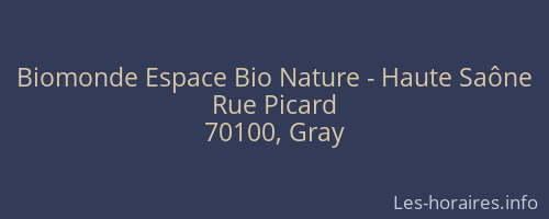 Biomonde Espace Bio Nature - Haute Saône