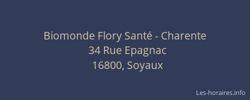 Biomonde Flory Santé - Charente