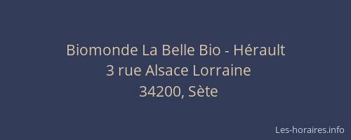 Biomonde La Belle Bio - Hérault