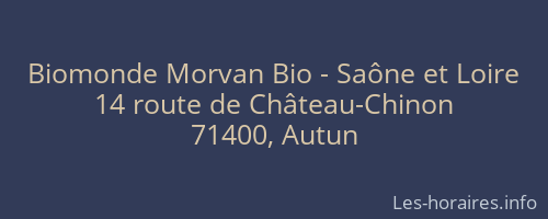 Biomonde Morvan Bio - Saône et Loire