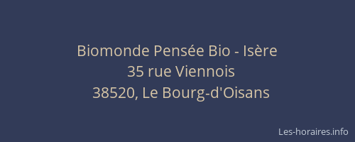 Biomonde Pensée Bio - Isère
