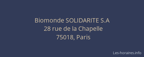 Biomonde SOLIDARITE S.A