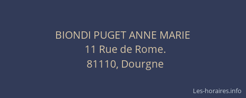 BIONDI PUGET ANNE MARIE