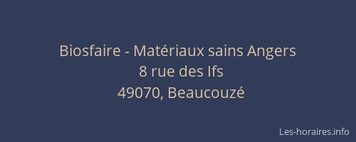 Biosfaire - Matériaux sains Angers