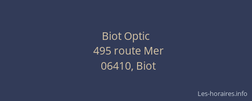 Biot Optic