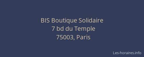 BIS Boutique Solidaire