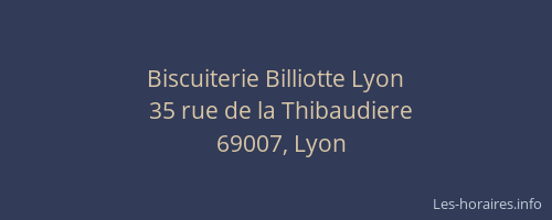 Biscuiterie Billiotte Lyon