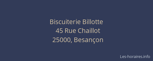 Biscuiterie Billotte