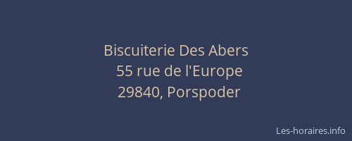 Biscuiterie Des Abers