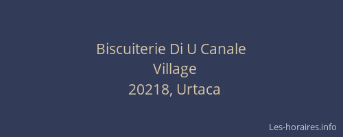 Biscuiterie Di U Canale